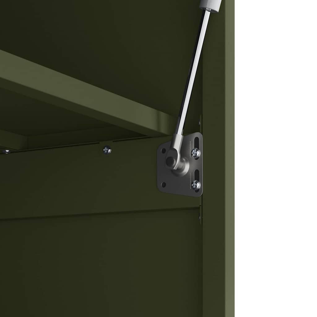 Wandschrank für die Garage mit Gasdrucklift-Tür Olivgrün