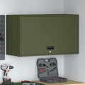 Wandschrank für die Garage mit Gasdrucklift-Tür Olivgrün