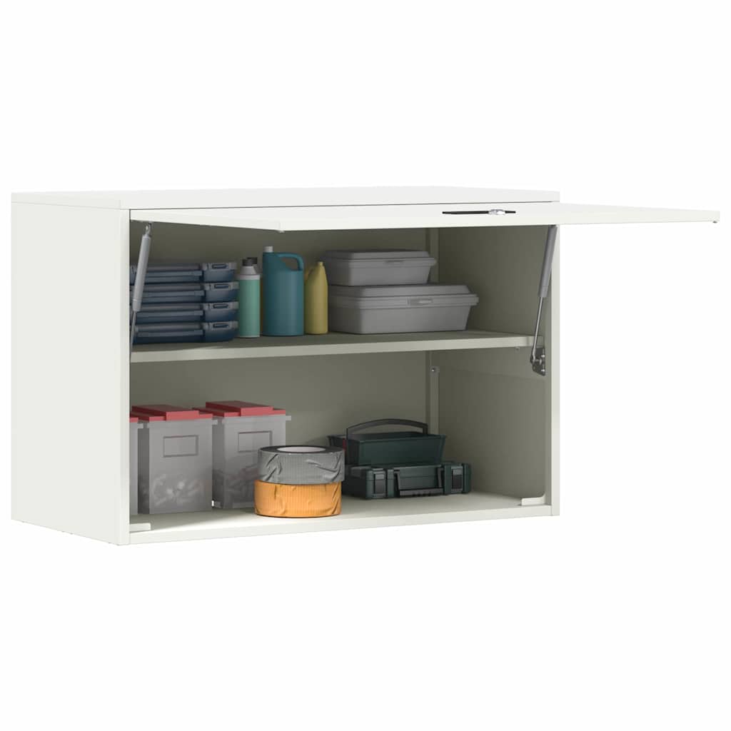 Wandschrank für die Garage mit Gasdrucklift-Tür Weiß
