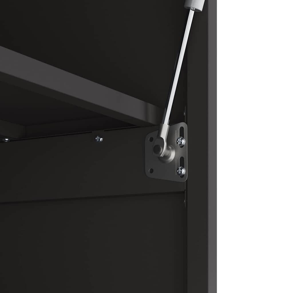 Wandschrank für die Garage mit Gasdrucklift-Tür Schwarz