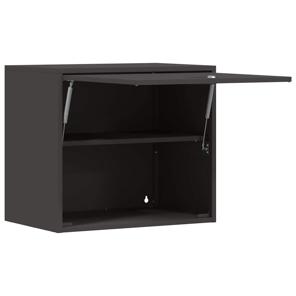 Wandschrank für die Garage mit Gasdrucklift-Tür Schwarz