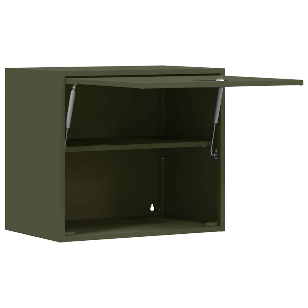 Wandschrank für die Garage mit Gasdrucklift-Tür Olivgrün