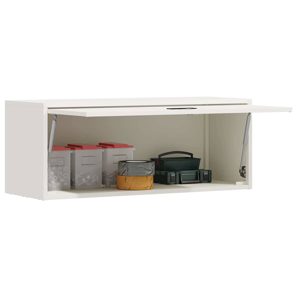 Wandschrank für die Garage mit Gasdrucklift-Tür Weiß