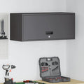 Wandschrank für die Garage mit Gasdrucklift-Tür Schwarz