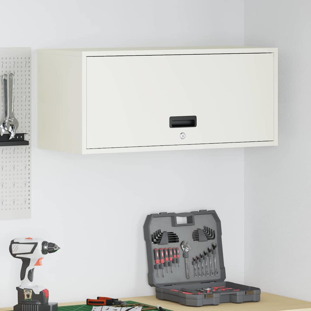 Wandschrank für die Garage mit Gasdrucklift-Tür Weiß