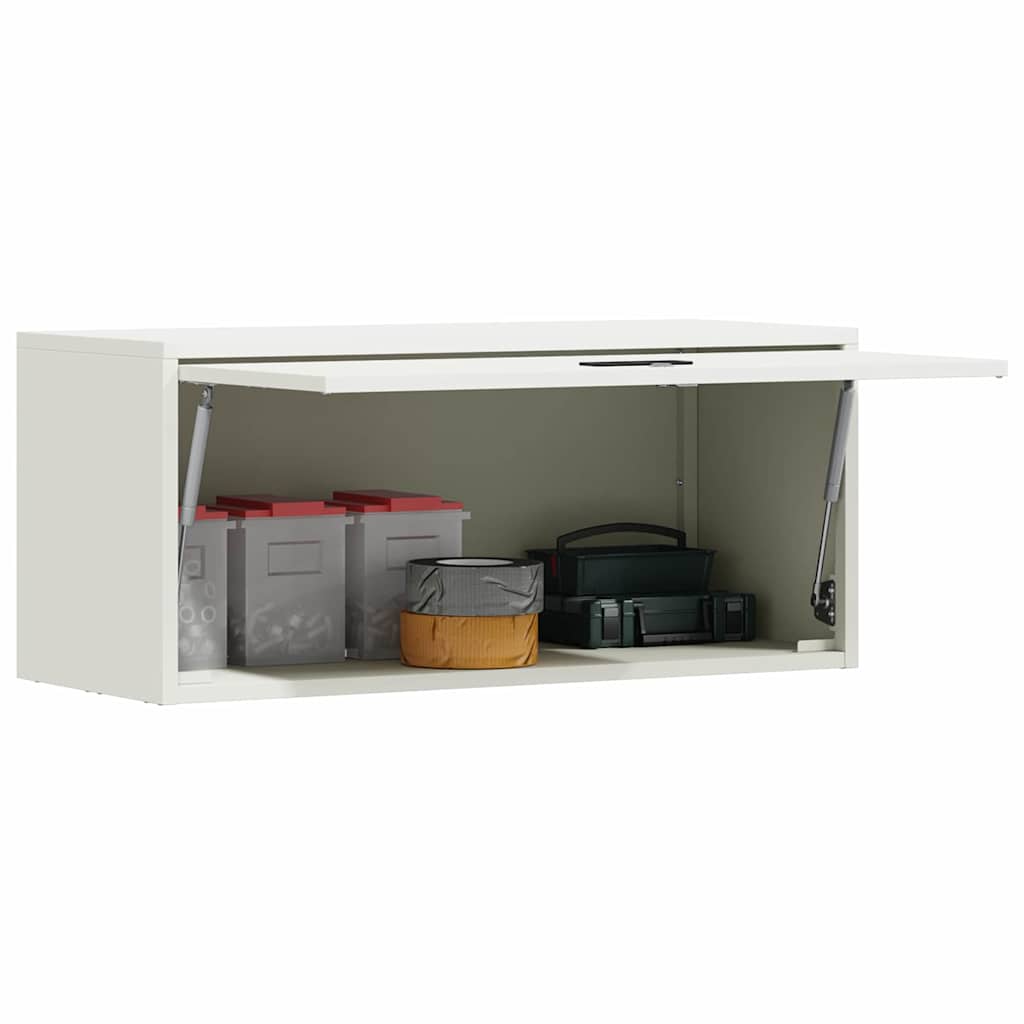 Wandschrank für die Garage mit Gasdrucklift-Tür Weiß