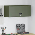 Wandschrank für die Garage mit Gasdrucklift-Tür Olivgrün