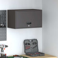 Wandschrank für die Garage mit Gasdrucklift-Tür Schwarz