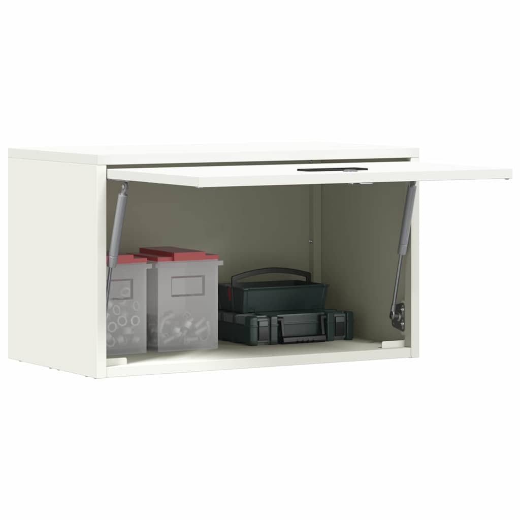 Wandschrank für die Garage mit Gasdrucklift-Tür Weiß