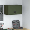 Wandschrank für die Garage mit Gasdrucklift-Tür Olivgrün