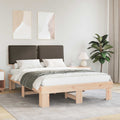 Bettgestell mit gepolstertem Kopfteil Taupe 150 x 200 cm