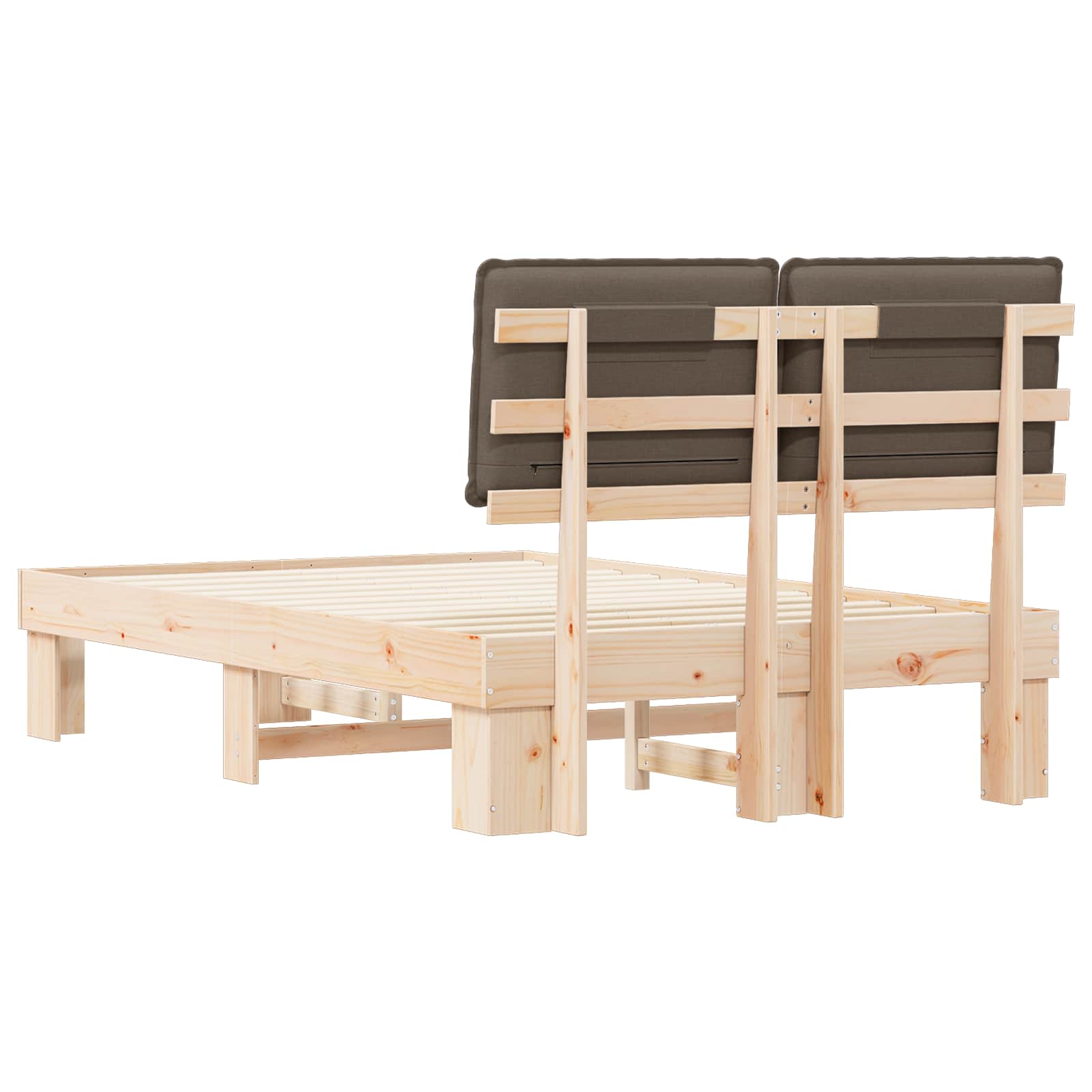 Bettgestell mit gepolstertem Kopfteil Taupe 120 x 200 cm