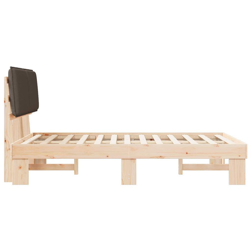 Bettgestell mit gepolstertem Kopfteil Taupe 120 x 200 cm