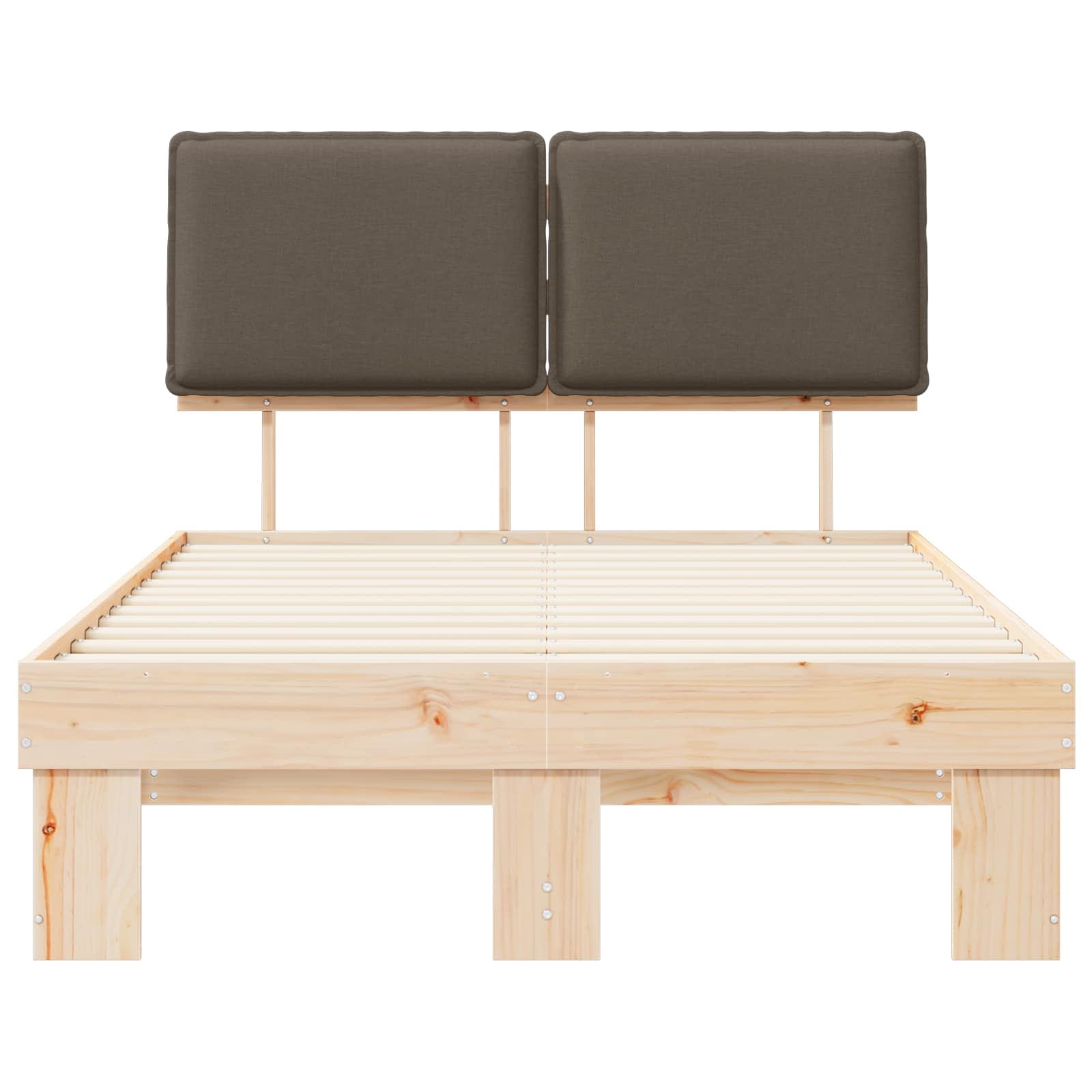 Bettgestell mit gepolstertem Kopfteil Taupe 120 x 190 cm