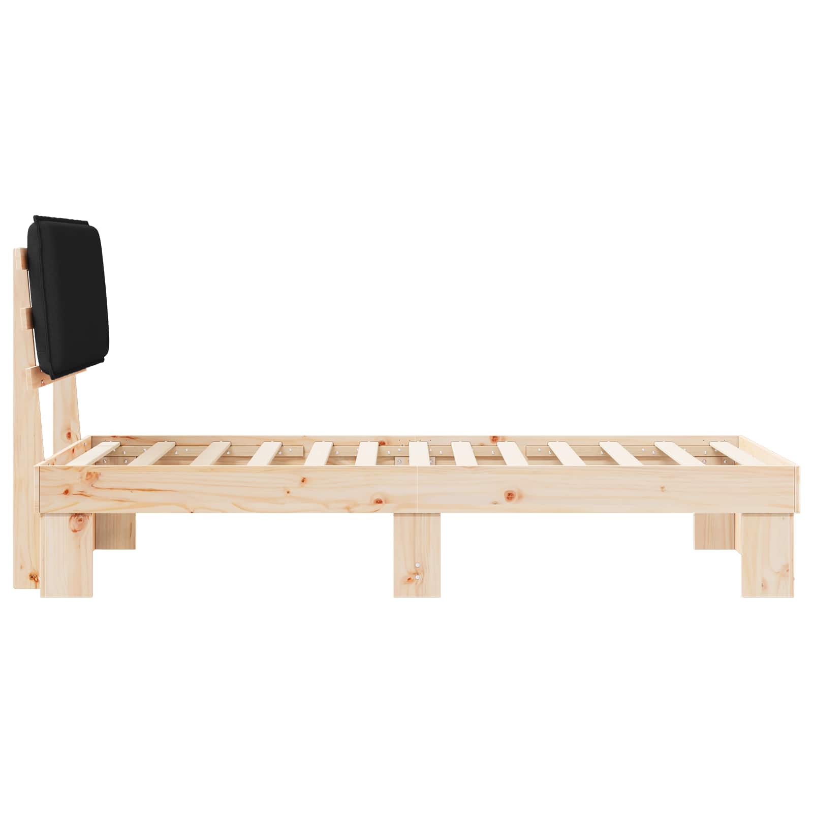 Bettgestell mit gepolstertem Kopfteil Schwarz 100 x 200 cm