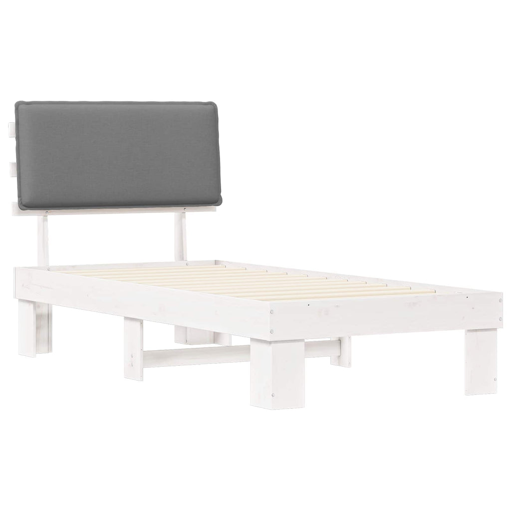 Bettgestell mit gepolstertem Kopfteil Hellgrau 100 x 200 cm