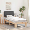 Bettgestell mit gepolstertem Kopfteil Dunkelgrau 80 x 200 cm
