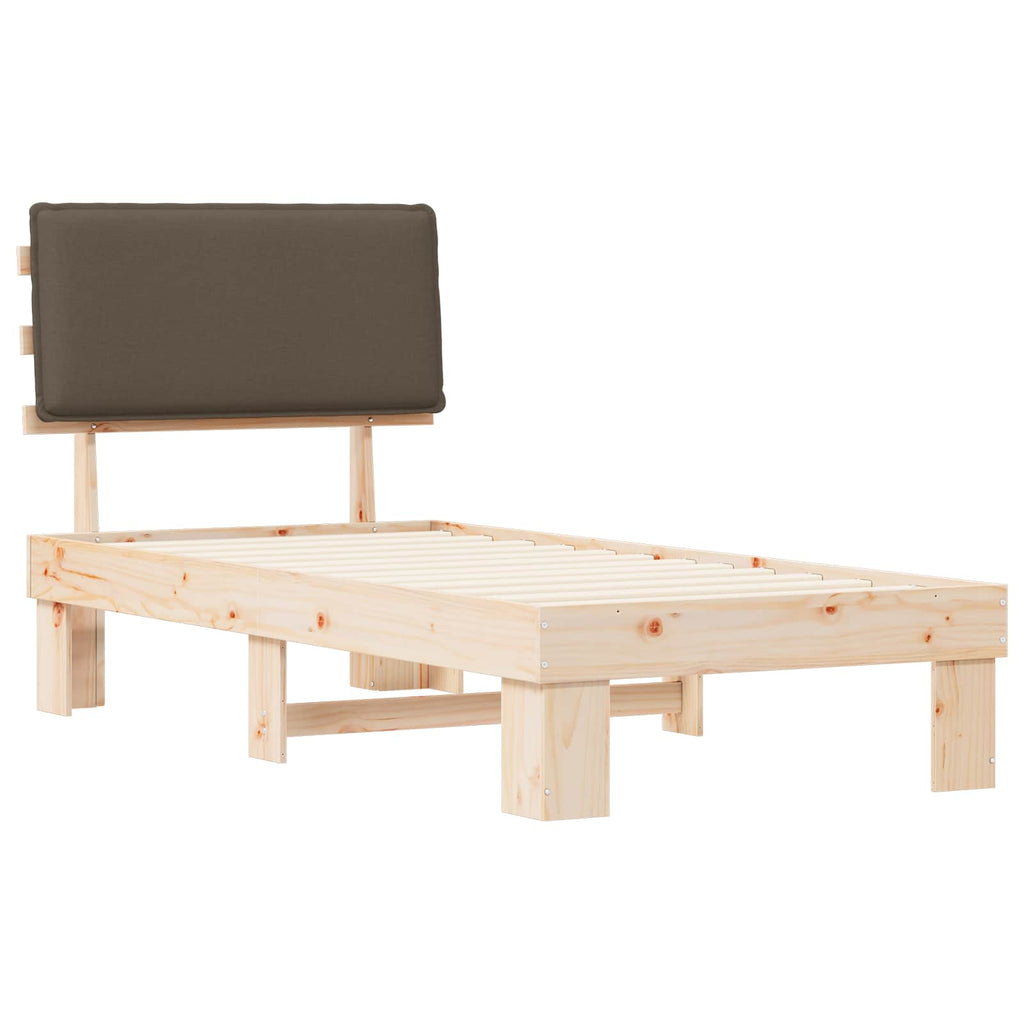 Bettgestell mit gepolstertem Kopfteil Taupe 80 x 200 cm