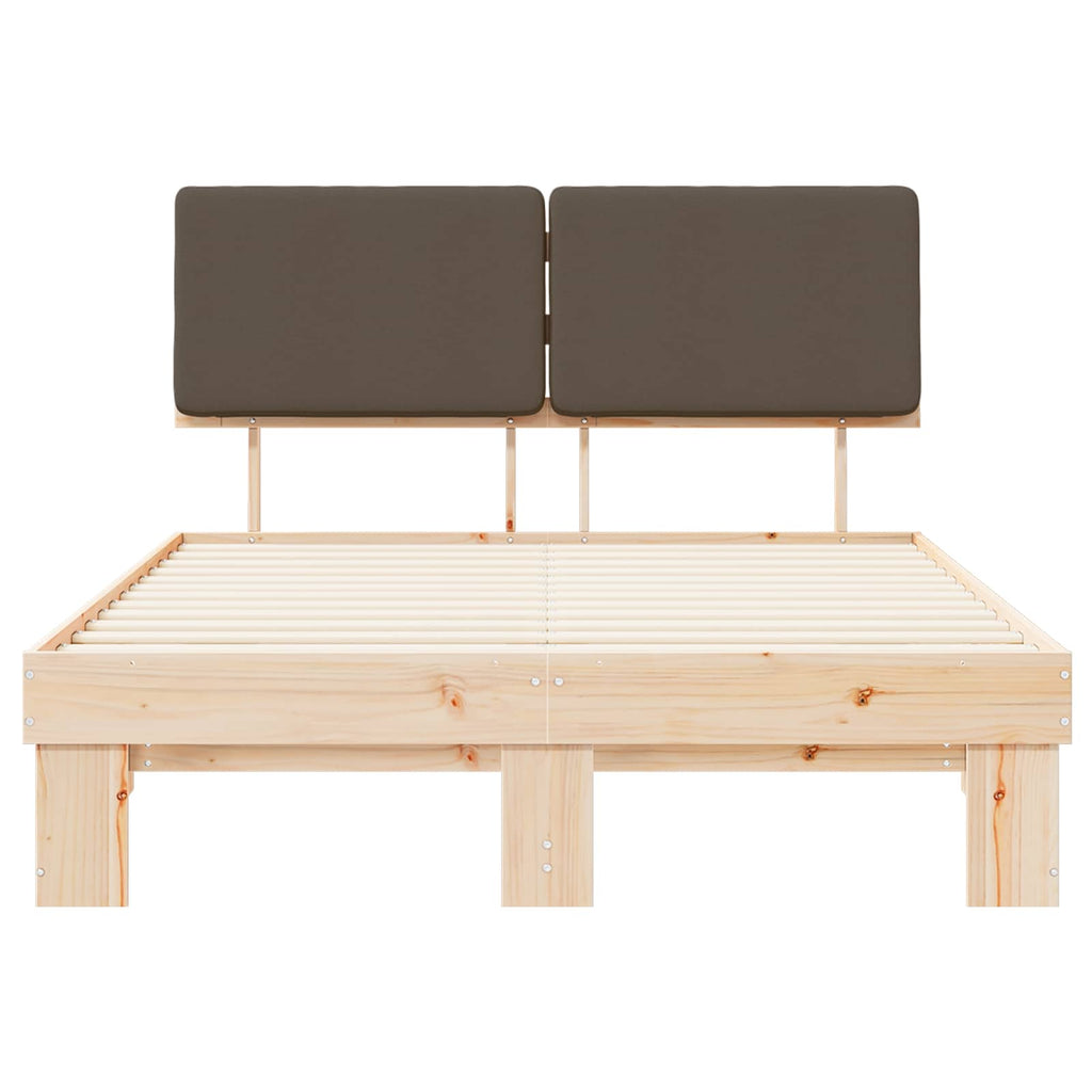 Bettgestell mit gepolstertem Kopfteil Taupe 150 x 200 cm