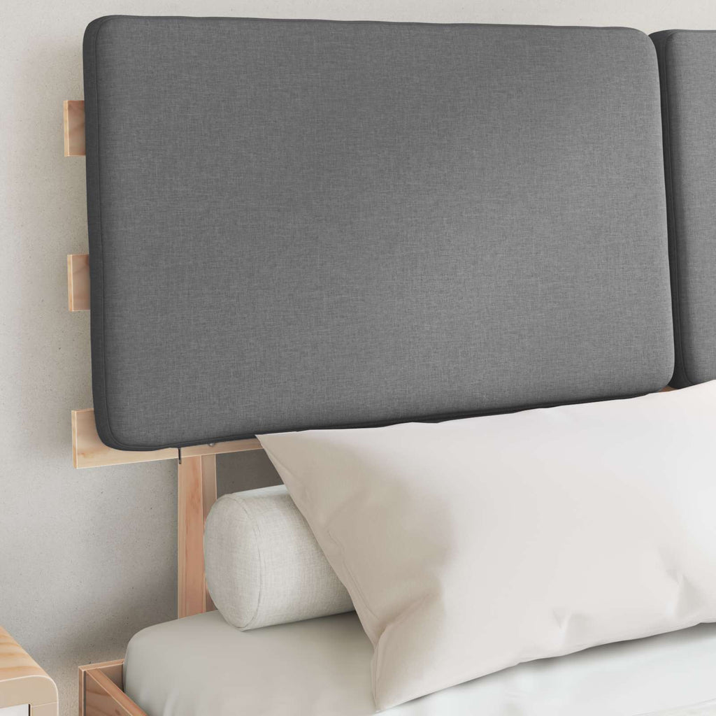 Bettgestell mit gepolstertem Kopfteil Hellgrau 135 x 190 cm