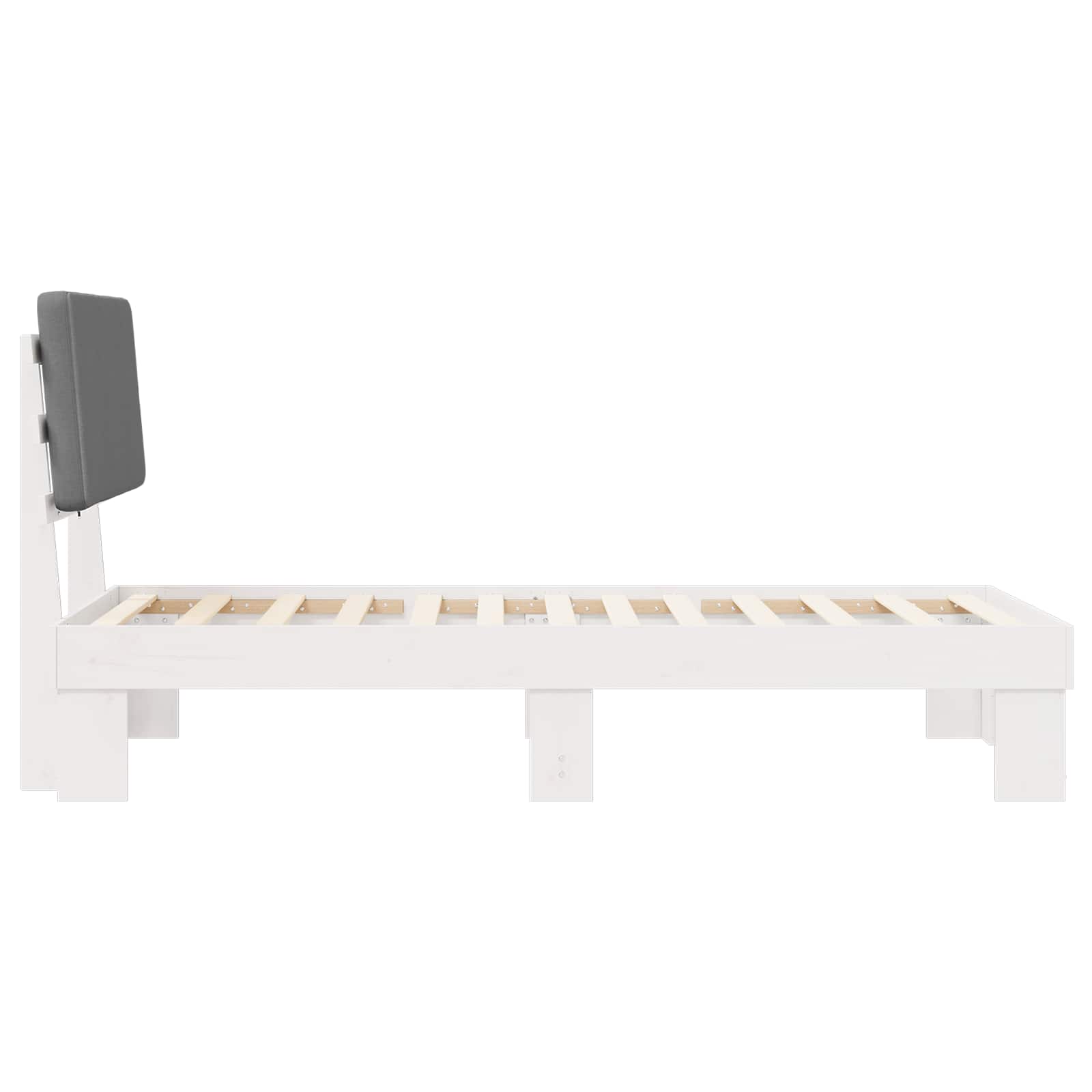 Bettgestell mit gepolstertem Kopfteil Hellgrau 100 x 200 cm