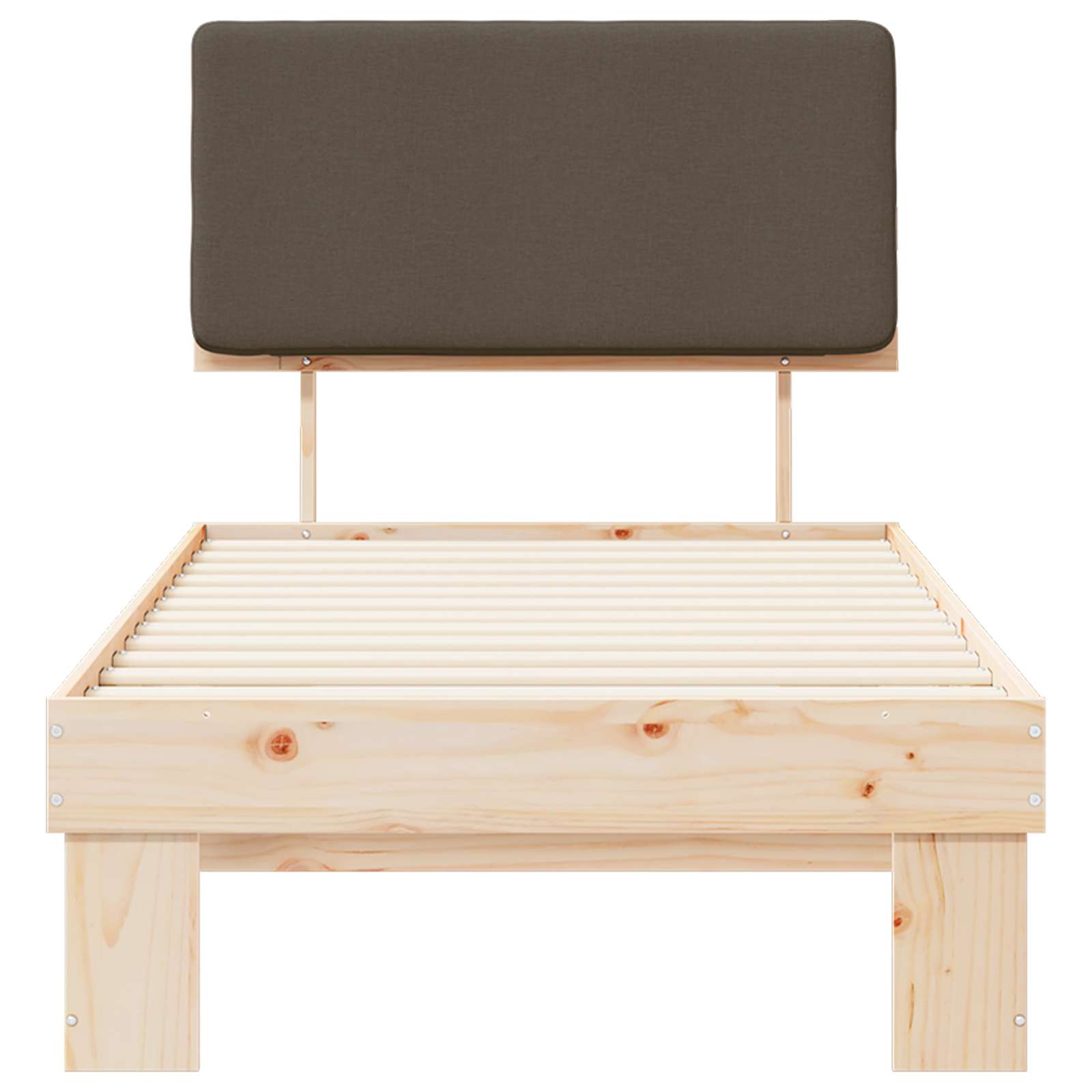 Bettgestell mit gepolstertem Kopfteil Taupe 90 x 190 cm