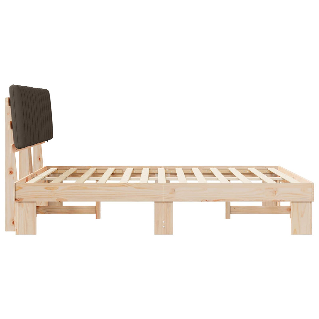 Bettgestell mit gepolstertem Kopfteil Taupe 160 x 200 cm