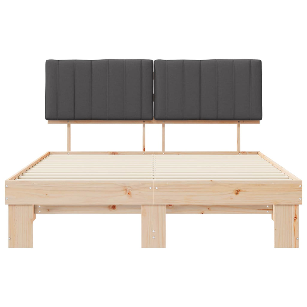Bettgestell mit gepolstertem Kopfteil Dunkelgrau 150 x 200 cm