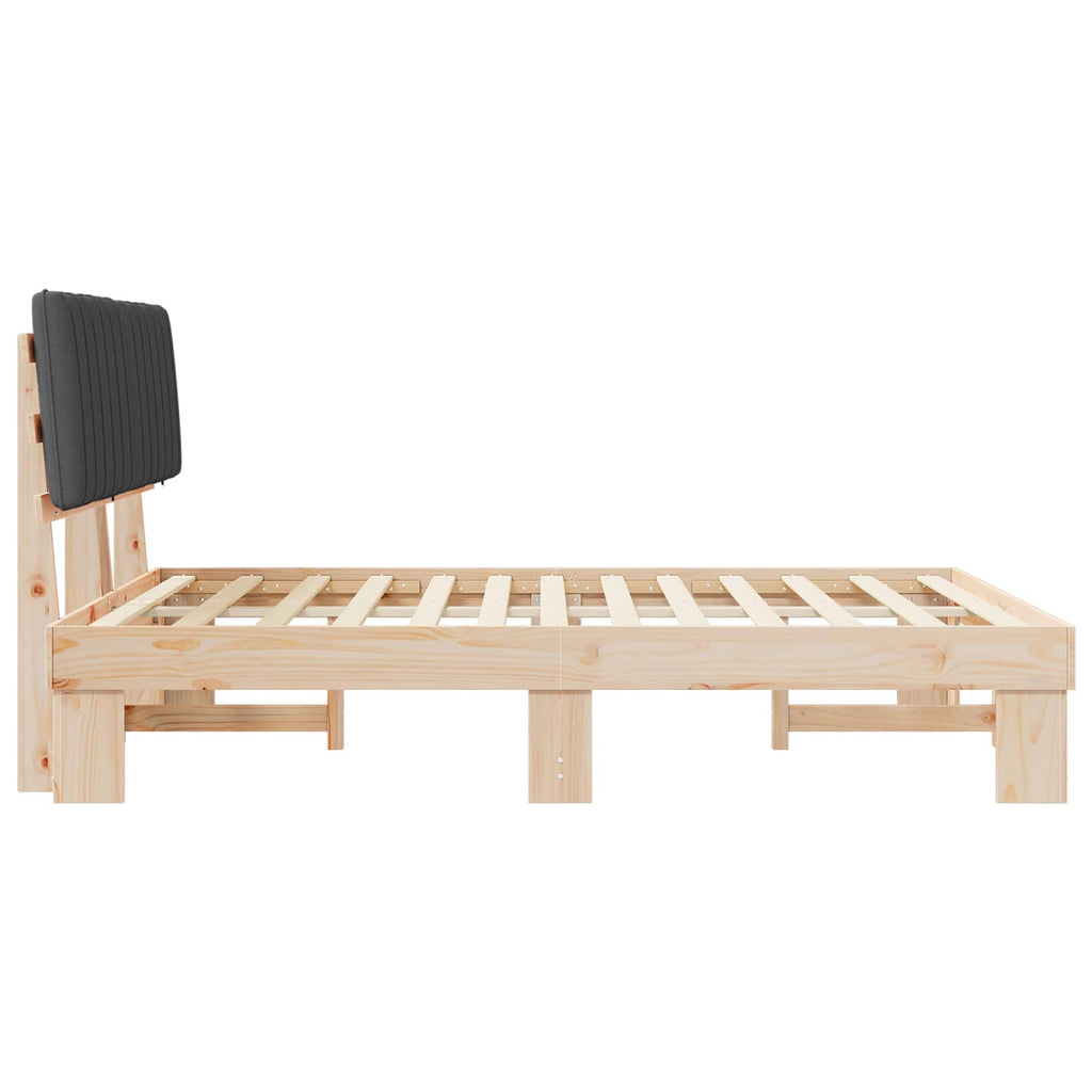 Bettgestell mit gepolstertem Kopfteil Dunkelgrau 150 x 200 cm