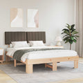 Bettgestell mit gepolstertem Kopfteil Taupe 150 x 200 cm