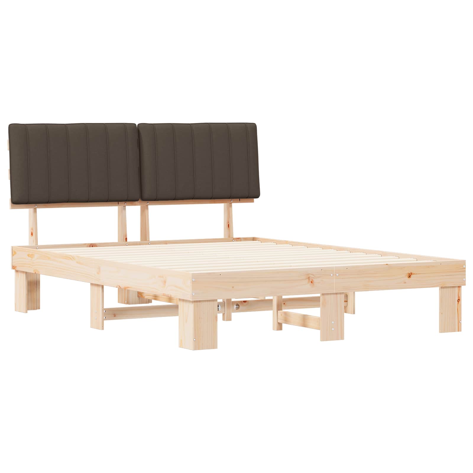 Bettgestell mit gepolstertem Kopfteil Taupe 150 x 200 cm