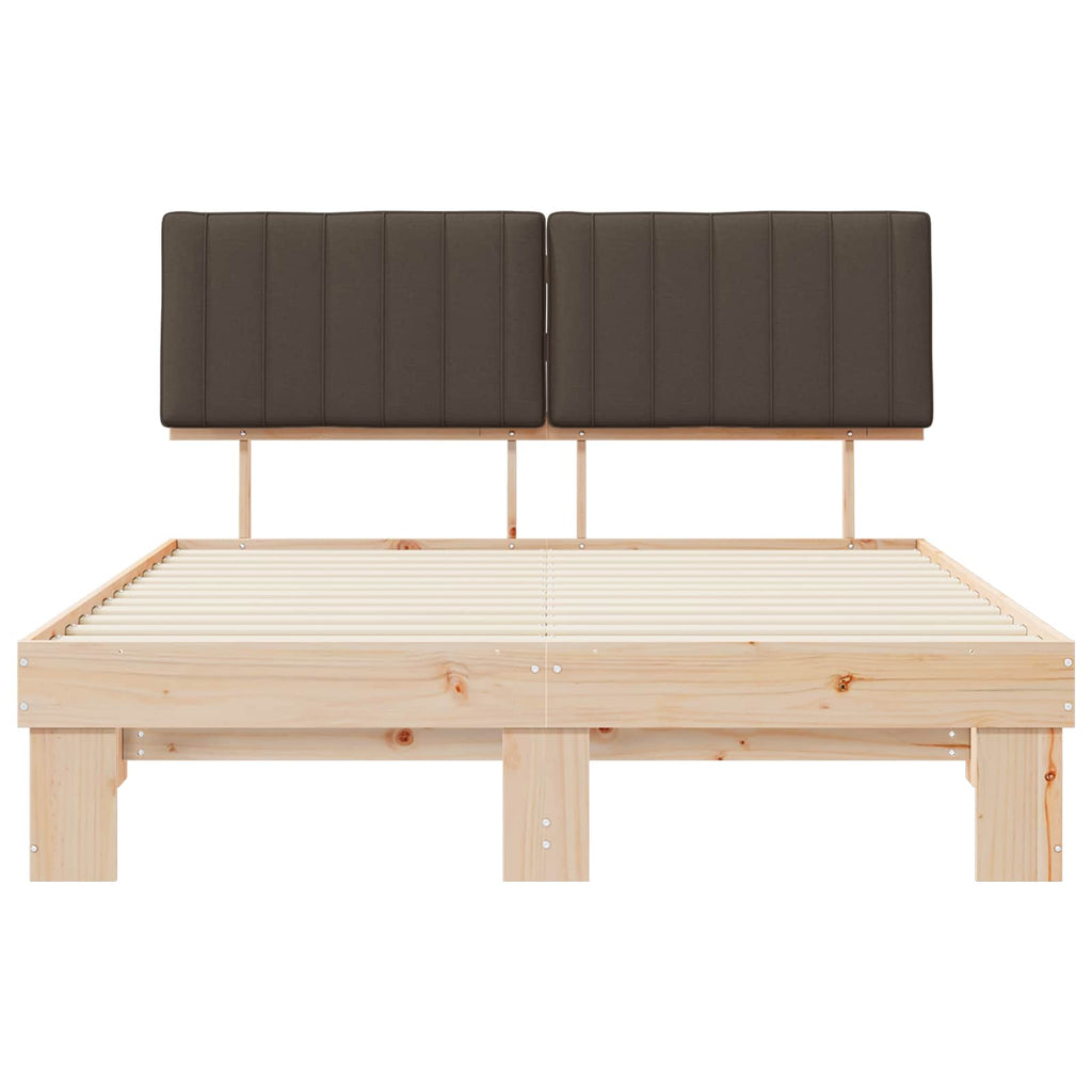 Bettgestell mit gepolstertem Kopfteil Taupe 150 x 200 cm