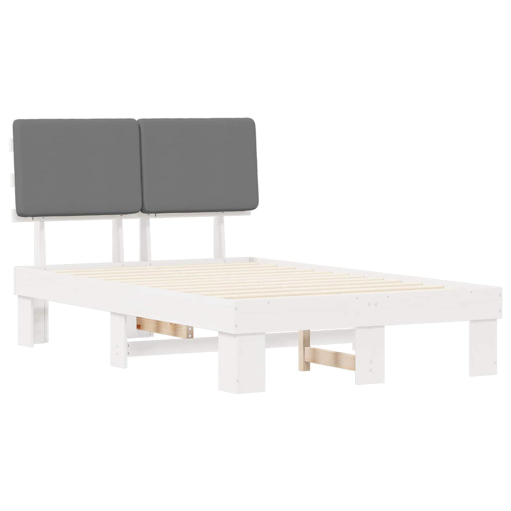 Bettgestell mit gepolstertem Kopfteil Hellgrau 120 x 200 cm