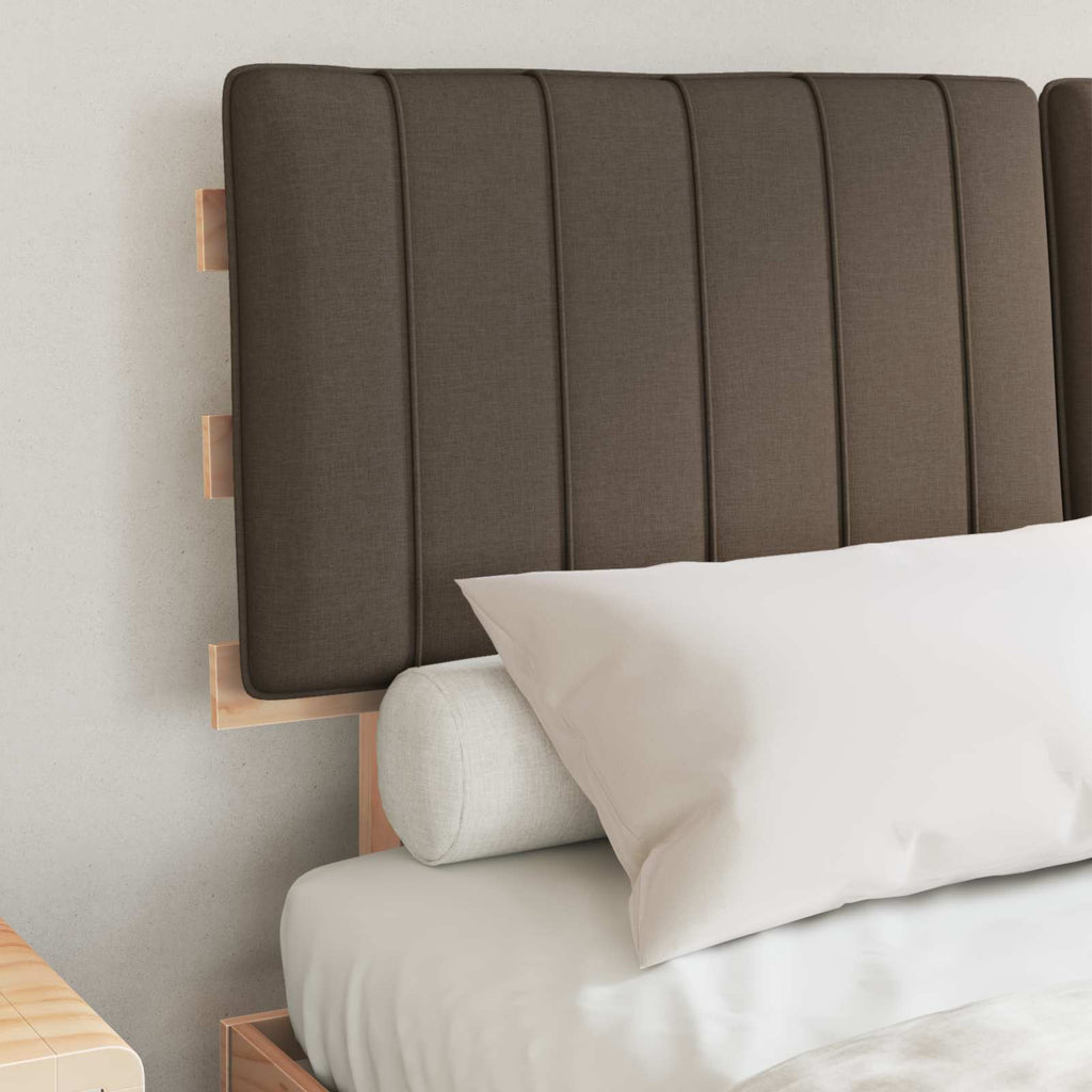 Bettgestell mit gepolstertem Kopfteil Taupe 135 x 190 cm