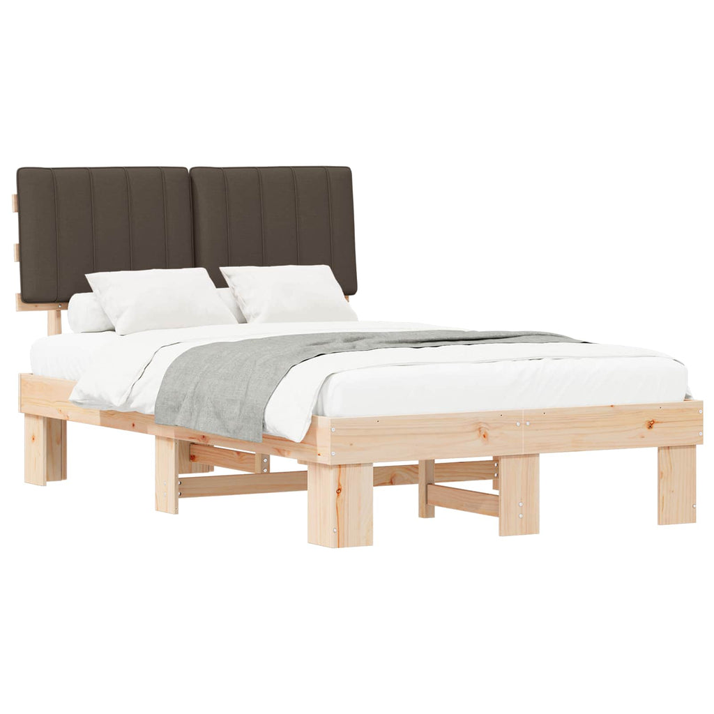 Bettgestell mit gepolstertem Kopfteil Taupe 120 x 190 cm