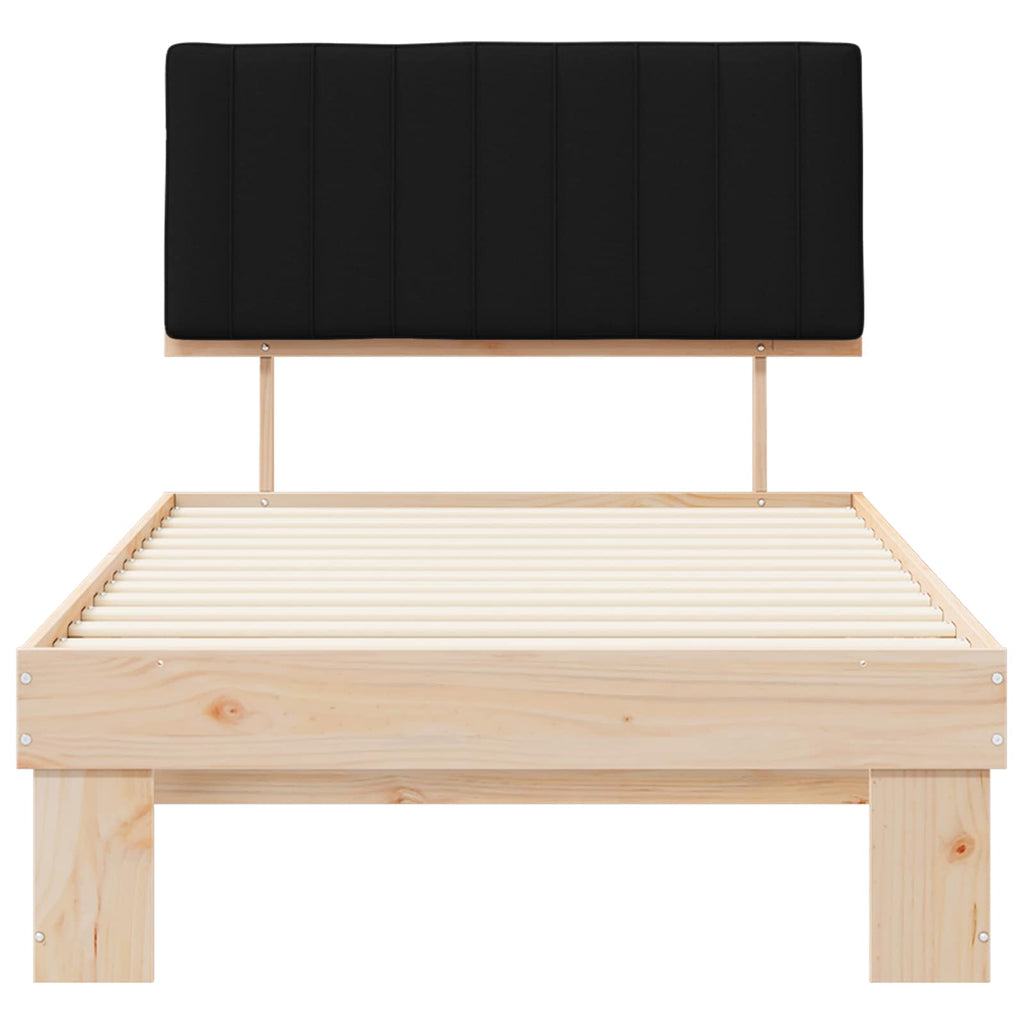 Bettgestell mit gepolstertem Kopfteil Schwarz 100 x 200 cm
