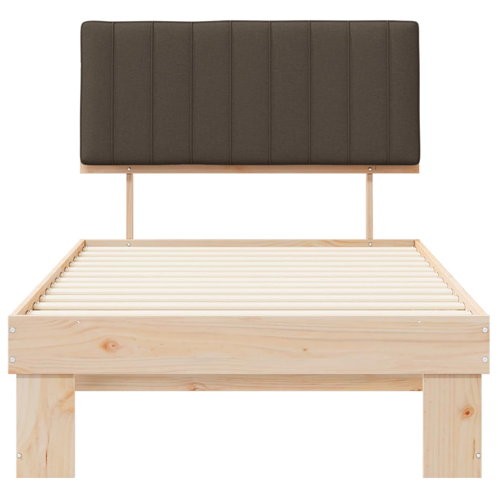 Bettgestell mit gepolstertem Kopfteil Taupe 100 x 200 cm