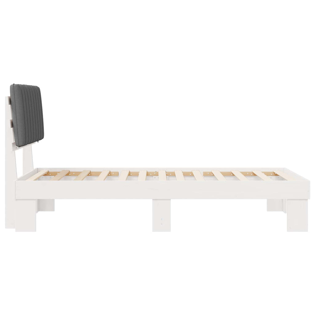 Bettgestell mit gepolstertem Kopfteil Hellgrau 100 x 200 cm