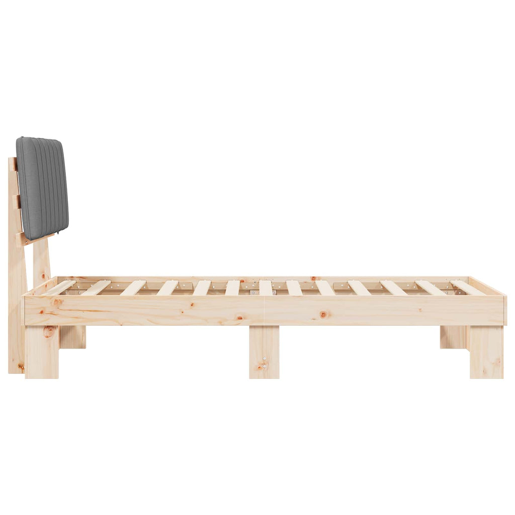 Bettgestell mit gepolstertem Kopfteil Hellgrau 90 x 200 cm