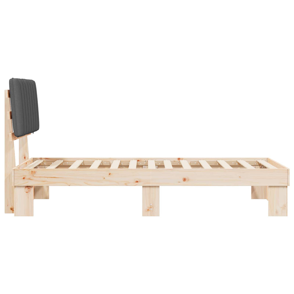 Bettgestell mit gepolstertem Kopfteil Dunkelgrau 90 x 200 cm