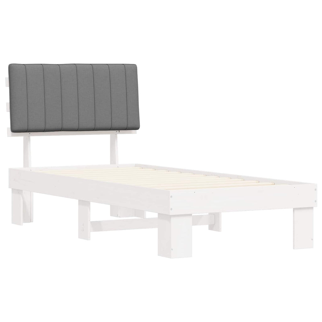 Bettgestell mit gepolstertem Kopfteil Hellgrau 90 x 200 cm