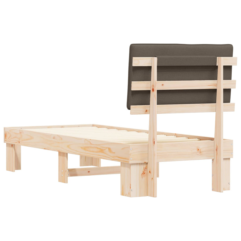 Bettgestell mit gepolstertem Kopfteil Taupe 80 x 200 cm