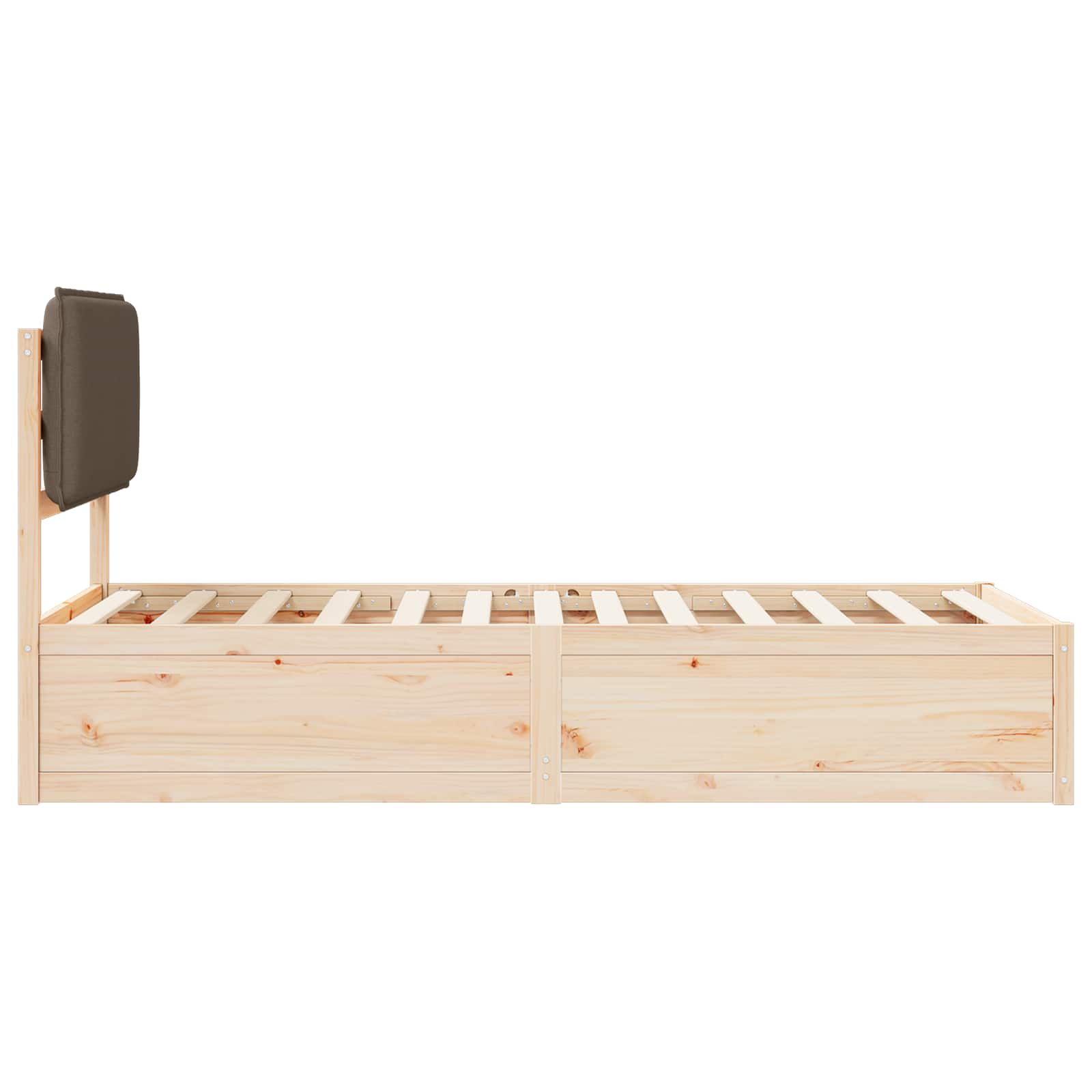 Bettgestell mit gepolstertem Kopfteil Taupe 90 x 190 cm