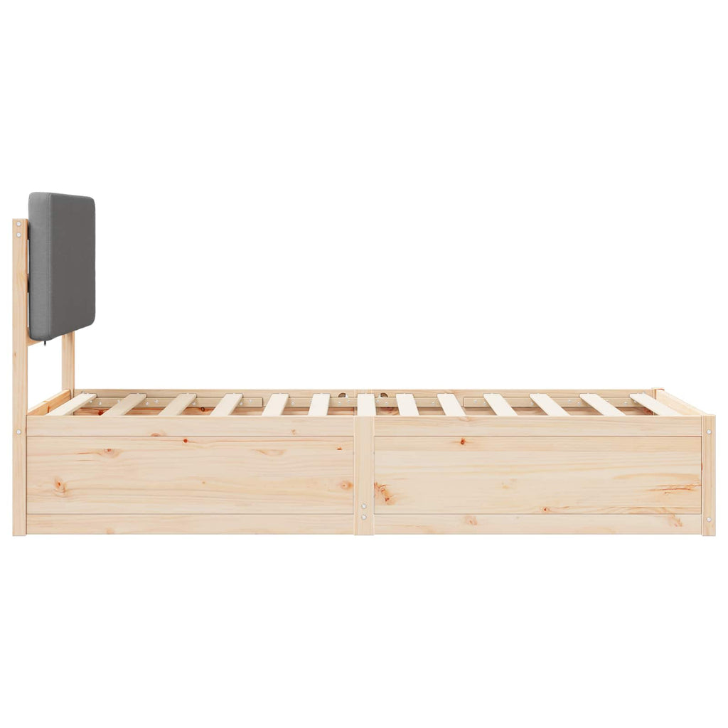 Bettgestell mit gepolstertem Kopfteil Hellgrau 100 x 200 cm