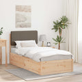 Bettgestell mit gepolstertem Kopfteil Taupe 100 x 200 cm