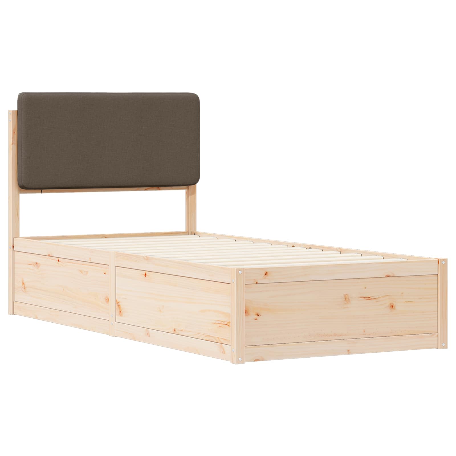 Bettgestell mit gepolstertem Kopfteil Taupe 100 x 200 cm
