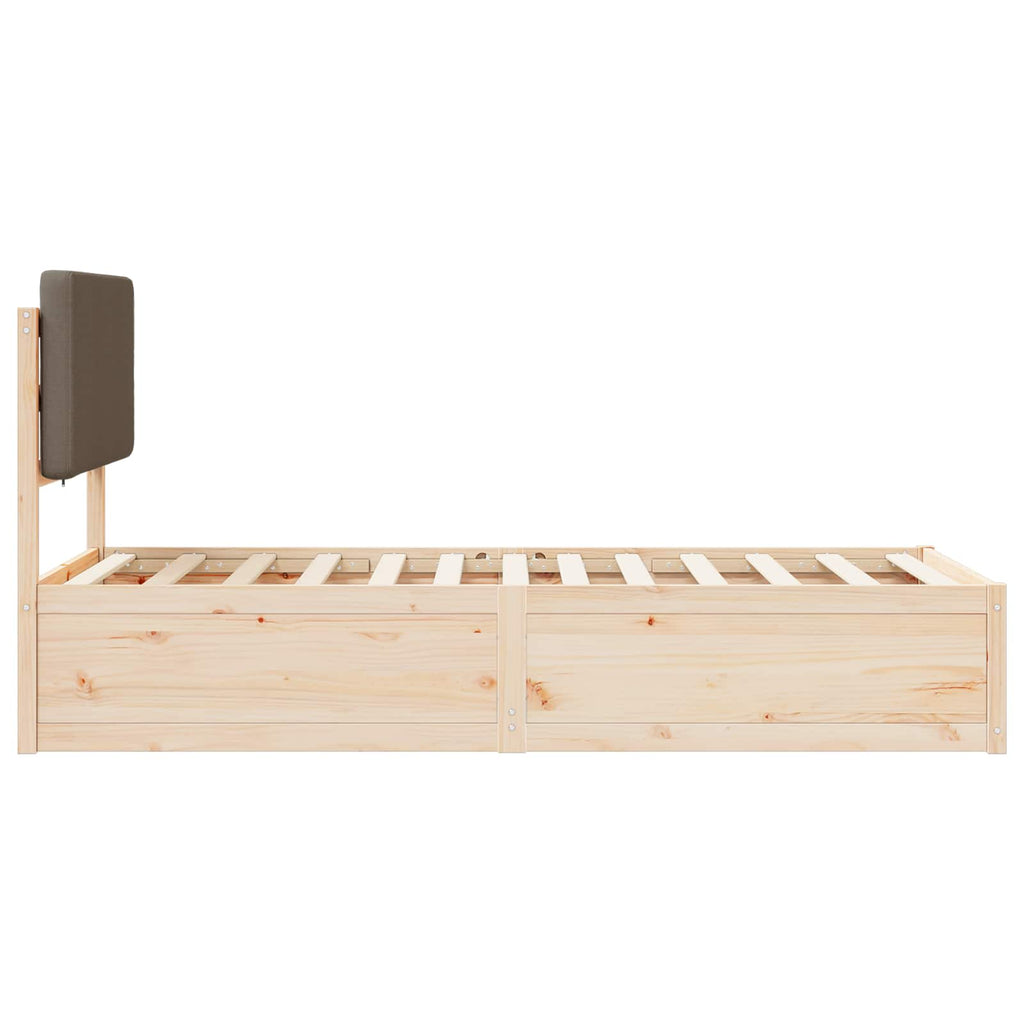Bettgestell mit gepolstertem Kopfteil Taupe 100 x 200 cm