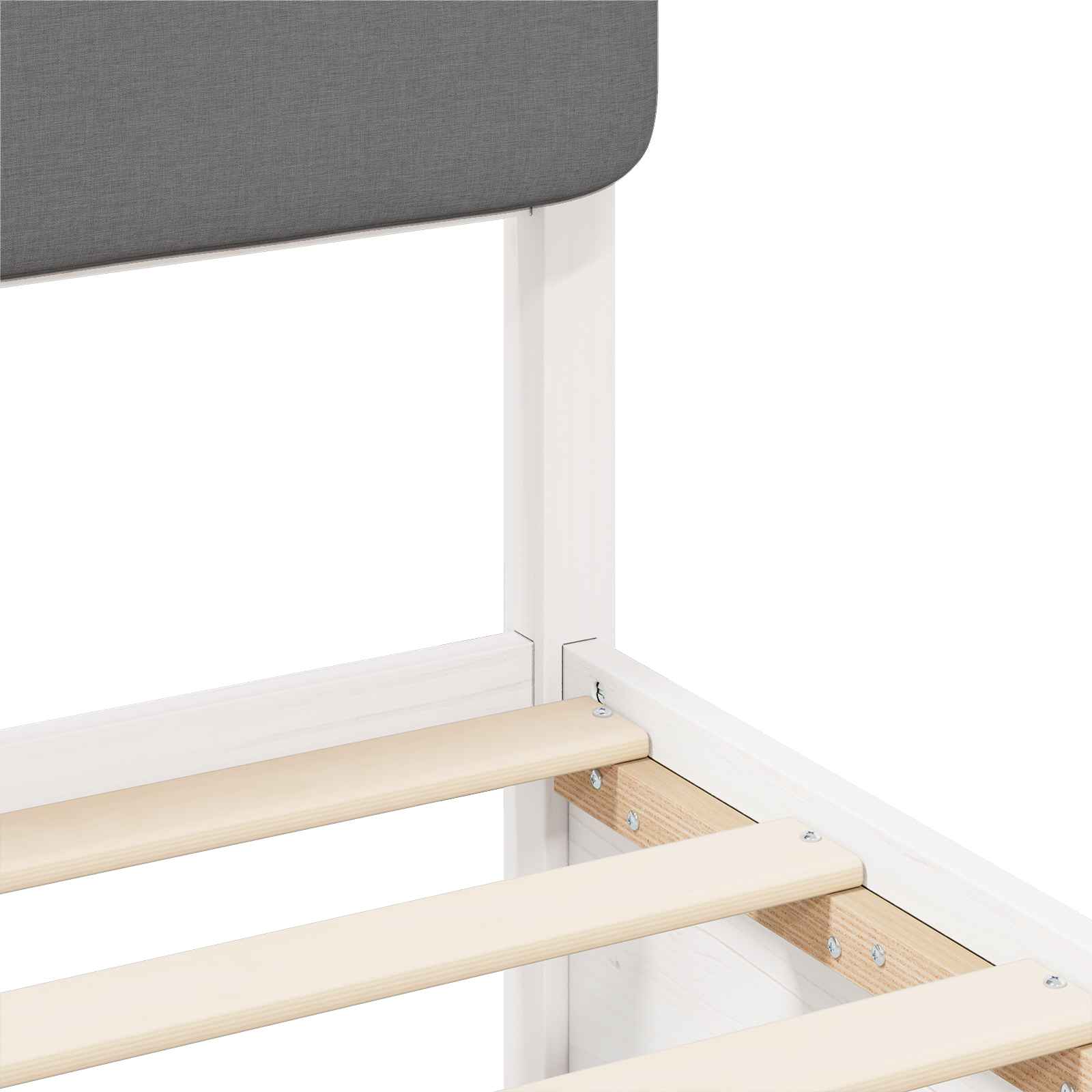 Bettgestell mit gepolstertem Kopfteil Hellgrau 80 x 200 cm