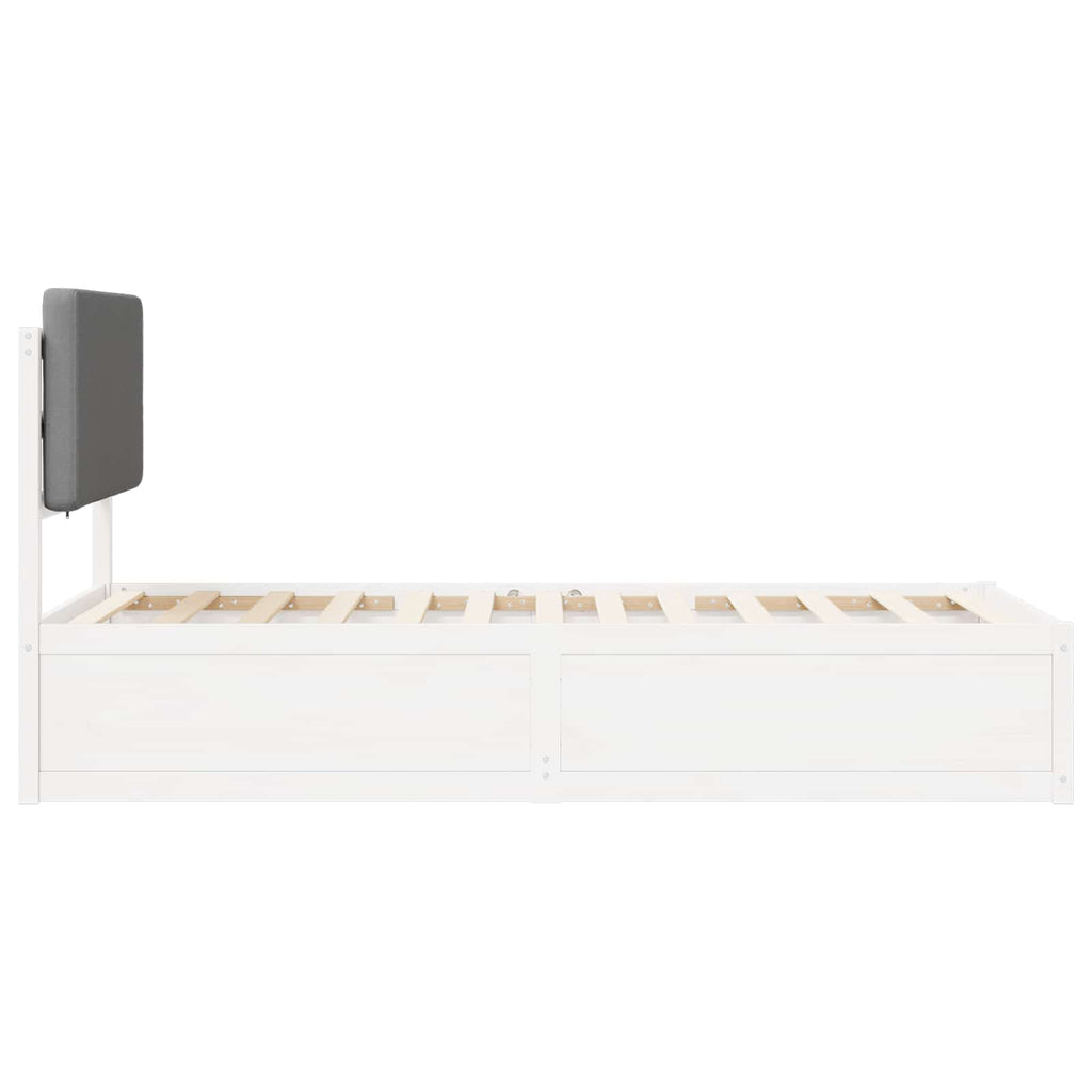 Bettgestell mit gepolstertem Kopfteil Hellgrau 80 x 200 cm