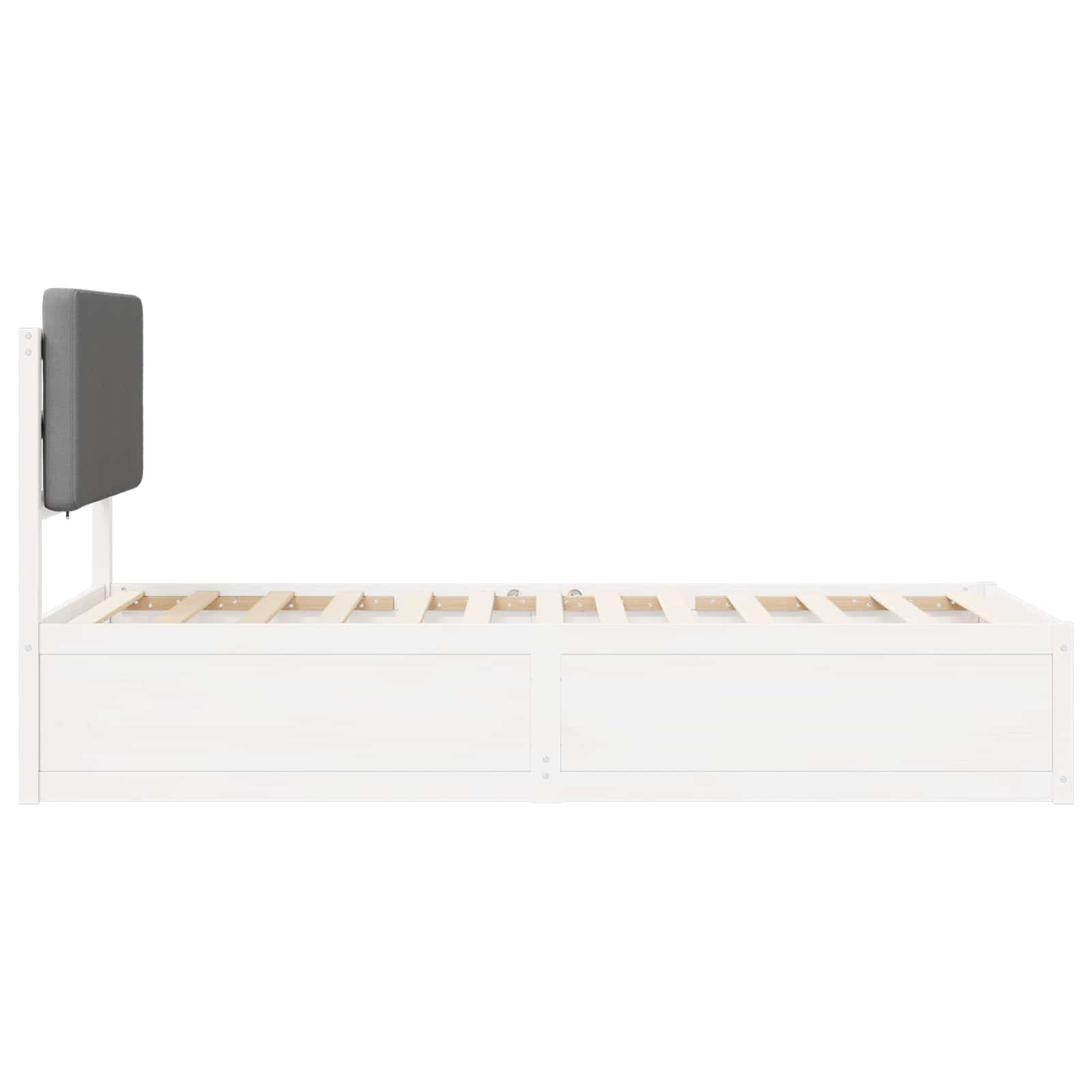 Bettgestell mit gepolstertem Kopfteil Hellgrau 80 x 200 cm